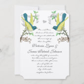 Blauwgroen en gele  vogelpest Boho Arbor Wedding Kaart (Voorkant)