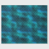 Blauwgroen en glitterdrakenschalen vormgeven cadeaupapier (Vlak)