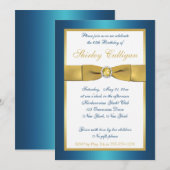 Blauwgroen en Gold 65e uitnodiging op zaterdag (Voorkant / Achterkant)