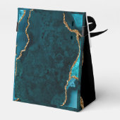 Blauwgroen en Gold Agaat Verjaardag Dank u Bedankdoosjes (Achterkant)