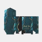 Blauwgroen en Gold Agaat Verjaardag Dank u Bedankdoosjes (Uitgevouwen)