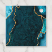 Blauwgroen en Gold Agaat Verjaardag Dank u Bedankjes Labels (Achterkant)