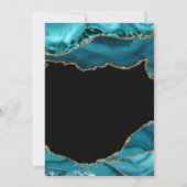 Blauwgroen en Gold Agate Stone Brunch & Bubble Inv Kaart (Achterkant)