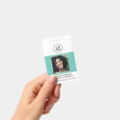 Blauwgroen en Gold Employee Photo ID met Logo Badge (Handheld)