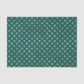 Blauwgroen en Gold Foil Star-patroon Tissuepapier (Voorkant)