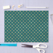 Blauwgroen en Gold Foil Star-patroon Tissuepapier (Craft)