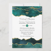 Blauwgroen en Gold Geode Agate Stone Virtual Showe Kaart (Voorkant)