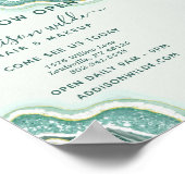 Blauwgroen en Gold Glitter Agate Geode Business Poster (Hoek)