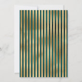 Blauwgroen en Gold Heraldic Bar Mitzvah Kaart (Achterkant)