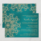 Blauwgroen en Gold Indiaas geïnspireerd Vrijgezell Kaart (Voorkant / Achterkant)