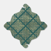 Blauwgroen en Gold Ironwork Patroon Bedankdoosjes (Uitgevouwen)