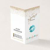 Blauwgroen en Gold Lipsense-instructies Visitekaartje (Buitenkant)