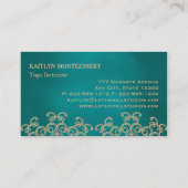 Blauwgroen en Gold Mandala Visitekaartje (Achterkant)