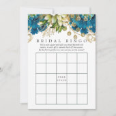 Blauwgroen en Gold Shabby Vrijgezellenfeest Bingo Kaart (Voorkant)