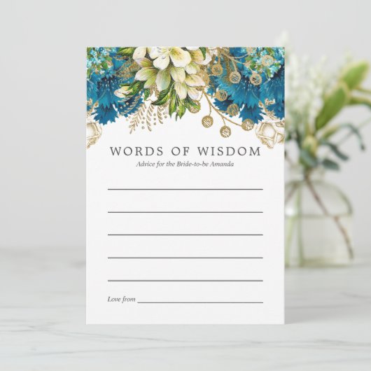 Blauwgroen en Gold Shabby Vrijgezellenfeest Bride  Kaart (Staand voorkant)