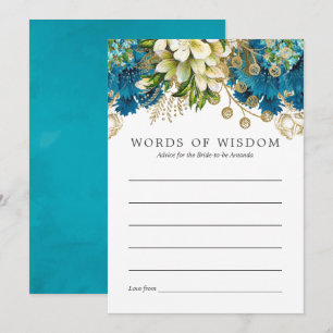 Blauwgroen en Gold Shabby Vrijgezellenfeest Bride Kaart