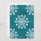 Blauwgroen en Gold Snowflake Corporate Holiday Par Kaart (Achterkant)