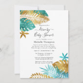 Blauwgroen en Gold Tropical Drive by Shower Kaart (Voorkant)