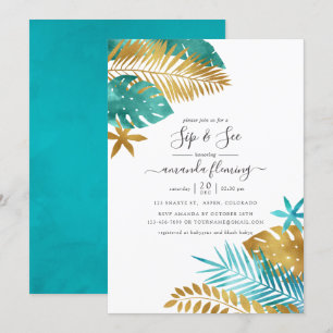 Blauwgroen en Gold Tropical Sip en zie Kaart