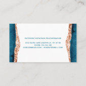 Blauwgroen en Gold Waterverf Benoemingskaart Afsprakenkaartje (Achterkant)