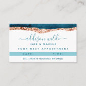 Blauwgroen en Gold Waterverf Benoemingskaart Afsprakenkaartje (Voorkant)