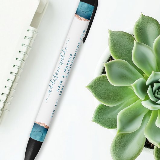 Blauwgroen en Gold Waterverf Business Black Ink Pe Zwarte Inkt Pen