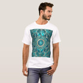  Blauwgroen en Goud Abstract Design" T-shirt (Voorkant volledig)