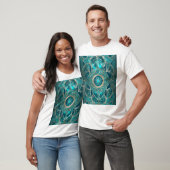  Blauwgroen en Goud Abstract Design" T-shirt (Unisex)
