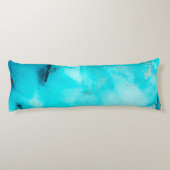 Blauwgroen en Goud Abstract Organische Swirls Inkt Lichaamskussen (Achterkant)