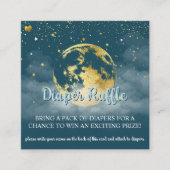 Blauwgroen en Goud Celestial Baby shower Luier Raf Informatiekaartje (Voorkant)