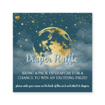 Blauwgroen en Goud Celestial Baby shower Luier Raf