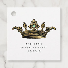 Blauwgroen en Goud  Kroon Aquamarijn Edelsteen Bedankjes Labels