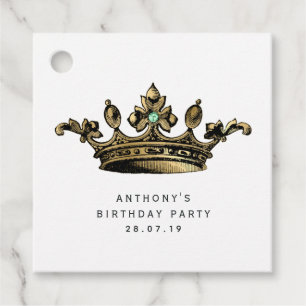 Blauwgroen en Goud Kroon Aquamarijn Edelsteen Bedankjes Labels