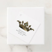 Blauwgroen en Goud Kroon Aquamarijn Edelsteen Bedankjes Labels (In situ)