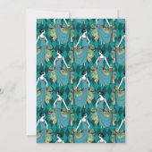 Blauwgroen en Goud Paris Thema Kalligrafie Bruilof Kaart (Achterkant)