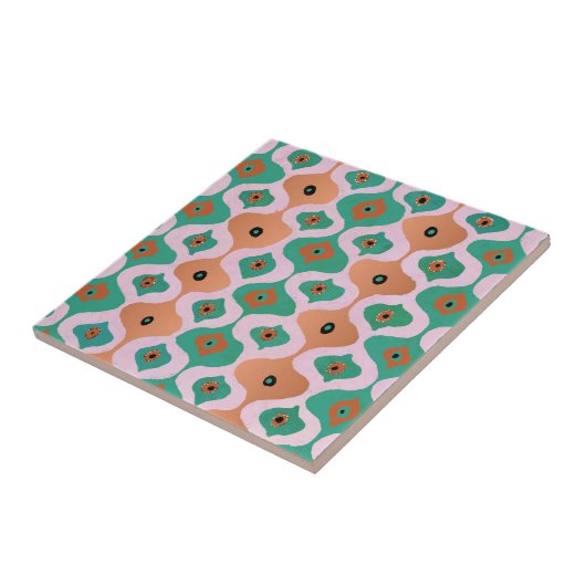 Blauwgroen en goud tegeltje (Zijkant)