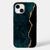 Blauwgroen en goudAgate Case-Mate iPhone Case (Achterkant)