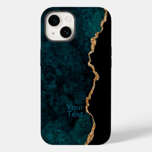 Blauwgroen en goudAgate Case-Mate iPhone 14 Hoesje
