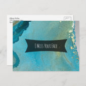 Blauwgroen en goudalcoholinkt die ik mis. briefkaart (Voorkant / Achterkant)