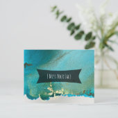 Blauwgroen en goudalcoholinkt die ik mis. briefkaart (Staand voorkant)