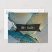 Blauwgroen en goudalcoholinkt die ik mis. briefkaart (Voorkant / Achterkant)