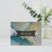 Blauwgroen en goudalcoholinkt die ik mis. briefkaart (Staand voorkant)