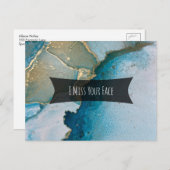 Blauwgroen en goudalcoholinkt die ik mis. briefkaart (Voorkant / Achterkant)