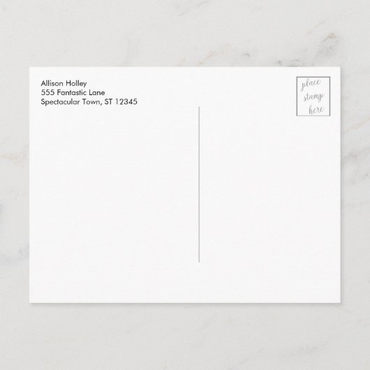 Blauwgroen en goudalcoholinkt die ik mis. briefkaart (Achterkant)