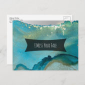 Blauwgroen en goudalcoholinkt die ik mis. briefkaart (Voorkant / Achterkant)