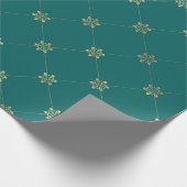 Blauwgroen en goudAntiek Floral Cadeaupapier (Hoek)