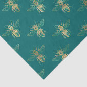 Blauwgroen- en goudbijen Tissuepapier (Detail)
