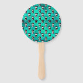 Blauwgroen en goudbloeiende Gothic Wedding Handwaaier (Achterkant)