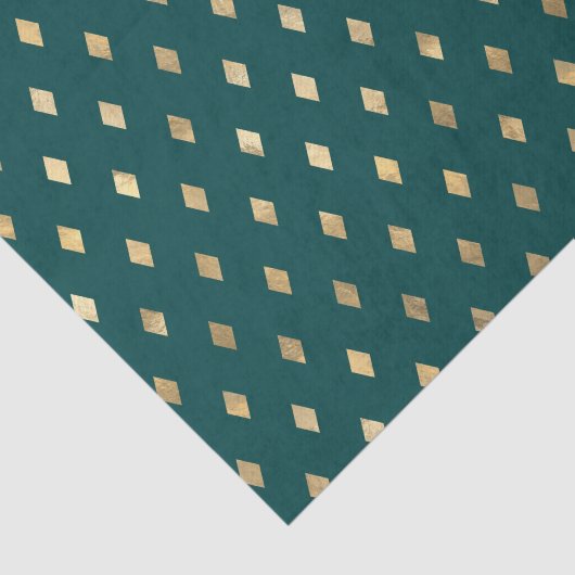 Blauwgroen en gouddiamant tissuepapier (Detail)