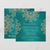 BLAUWGROEN EN GOUDE INDIAANSE GEÏNSPIRED BIRTHDAY KAART (Voorkant / Achterkant)